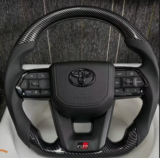 Toyota Landcruiser 200, 70 series, and Hilux GRSteering Wheel Carbon style