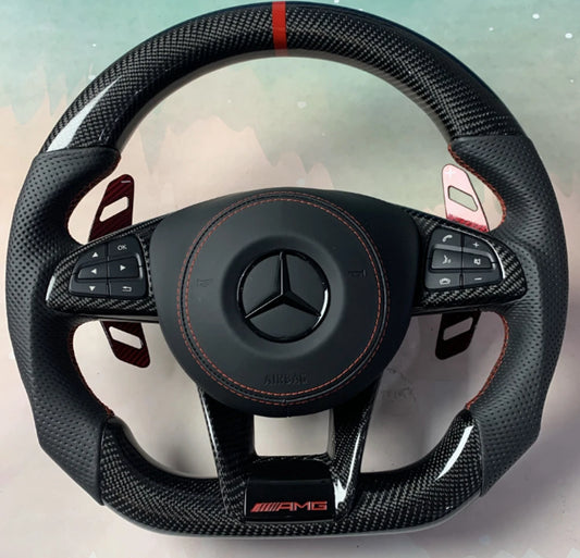Mercedes Benz Carbon Fiber Steering Wheel cla c glc a45 w204 w205 c117 w117 c63